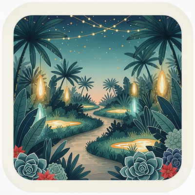 Holiday light display at San Diego Botanic Garden